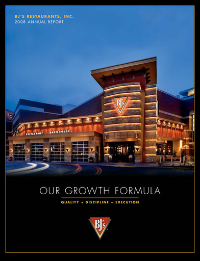 Miniature BJ's Restaurants
 Rapport annuel 2008