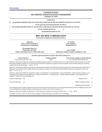 Thumbnail Bio-Techne Quarterly Report 2026-q1