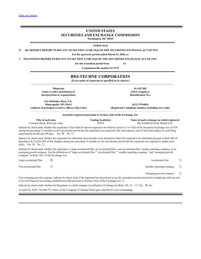 Thumbnail Bio-Techne Quarterly Report 2026-q3