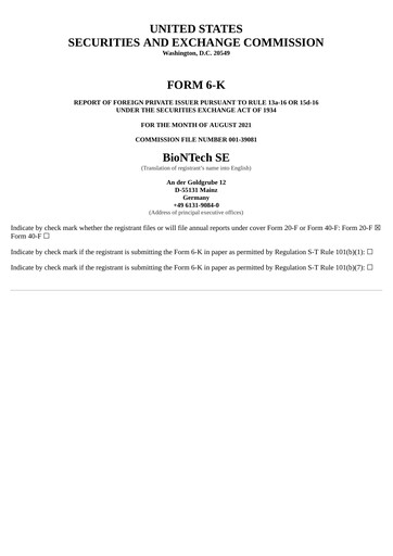 Thumbnail BioNTech Quarterly Report 2021-q2