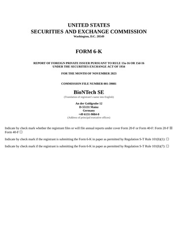 Thumbnail BioNTech Quarterly Report 2023-q3