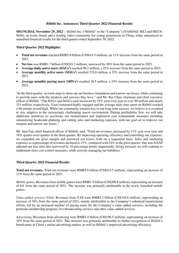 Thumbnail Bilibili Quarterly Report 2022-q3