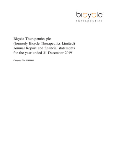 Thumbnail Bicycle Therapeutics Annual Report 2019