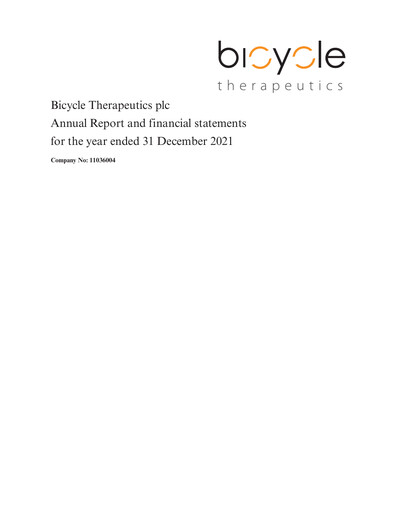 Thumbnail Bicycle Therapeutics Annual Report 2021