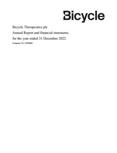 Thumbnail Bicycle Therapeutics Annual Report 2022