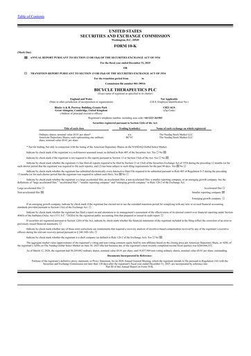 Vorschaubild Bicycle Therapeutics Jahresbericht 2025