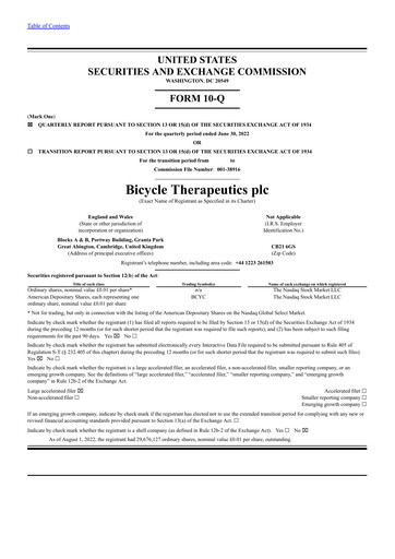 Thumbnail Bicycle Therapeutics Quarterly Report 2022-q2