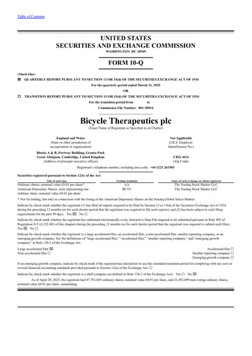 Thumbnail Bicycle Therapeutics Quarterly Report 2025-q1