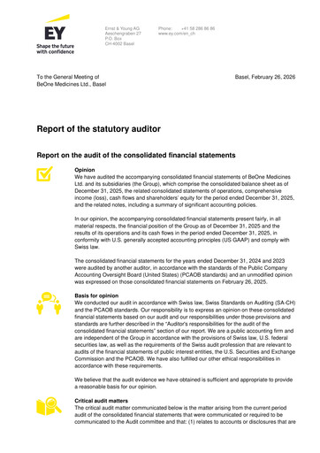 Thumbnail BeOne Medicines Financial Statement 2025