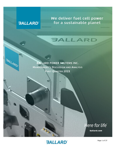 Thumbnail Ballard Power Systems
 Quarterly Report 2023-q1