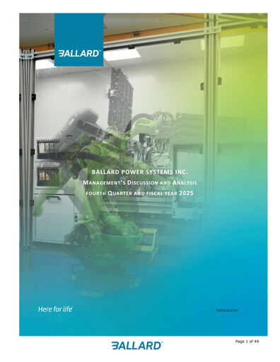 Miniature Ballard Power Systems
 Rapport trimestriel 2025-q4