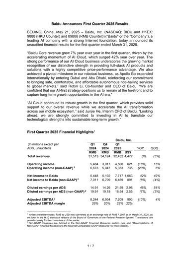 Thumbnail Baidu Quarterly Report 2025-q1