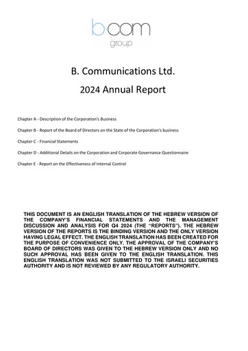 Miniature B Communications
 Rapport annuel 2024