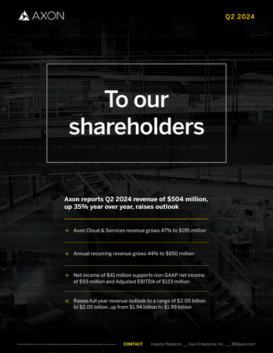 Vorschaubild Axon Enterprise
 Quartalsbericht 2024-q2