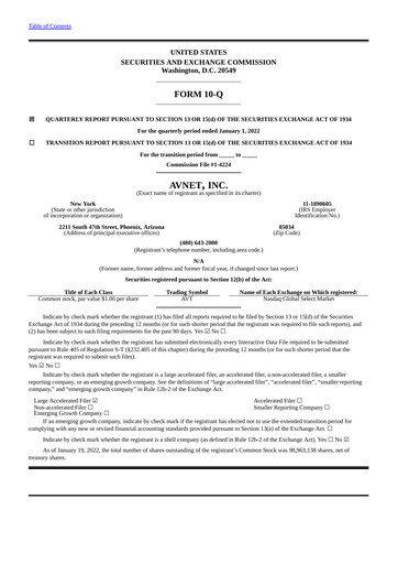 Thumbnail Avnet Quarterly Report 2022-q2