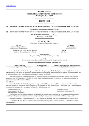 Thumbnail Avnet Quarterly Report 2026-q1