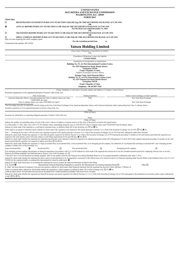 Thumbnail Yatsen Holding Annual Report 2021