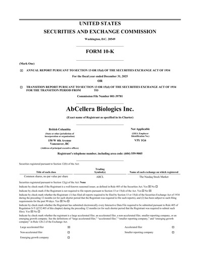Thumbnail AbCellera
 Annual Report 2025