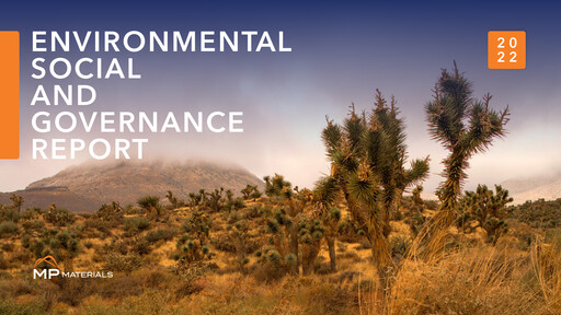 Thumbnail MP Materials ESG Report 2022
