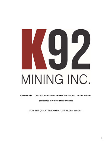 Vorschaubild K92 Mining Quartalsbericht 2018-q2