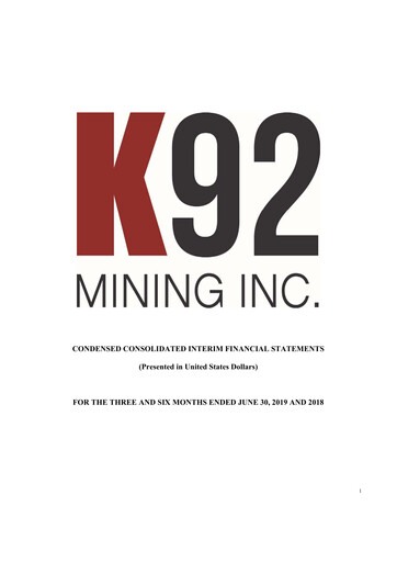 Vorschaubild K92 Mining Quartalsbericht 2019-q2