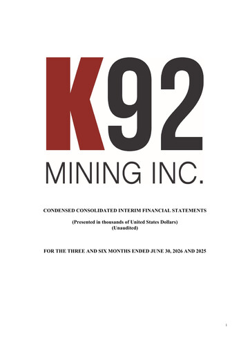 Thumbnail K92 Mining Quarterly Report 2026-q2