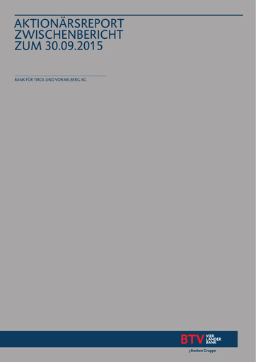 Thumbnail Bank für Tirol und Vorarlberg Quarterly Report 2015-q3