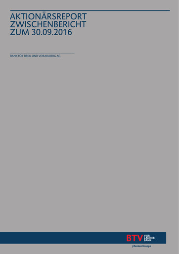 Thumbnail Bank für Tirol und Vorarlberg Quarterly Report 2016-q3