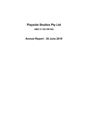 Thumbnail PlaySide Studios Annual Report 2019