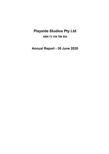 Thumbnail PlaySide Studios Annual Report 2020