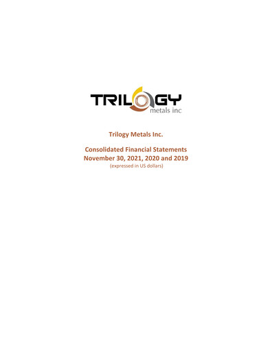 Thumbnail Trilogy Metals
 Financial Statement fy2021