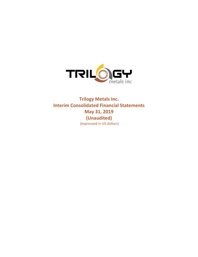 Miniature Trilogy Metals
 Rapport trimestriel fy2019-q2