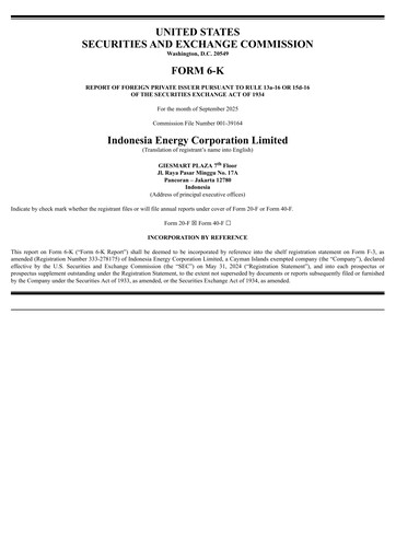 Miniature Indonesia Energy Rapport semestriel 2025-h1