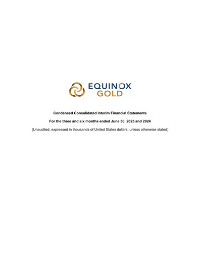 Thumbnail Equinox Gold
 Financial Statement 2025-q2
