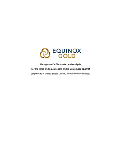 Vorschaubild Equinox Gold
 Quartalsbericht 2021-q3