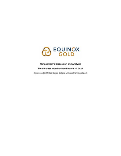 Vorschaubild Equinox Gold
 Quartalsbericht 2024-q1