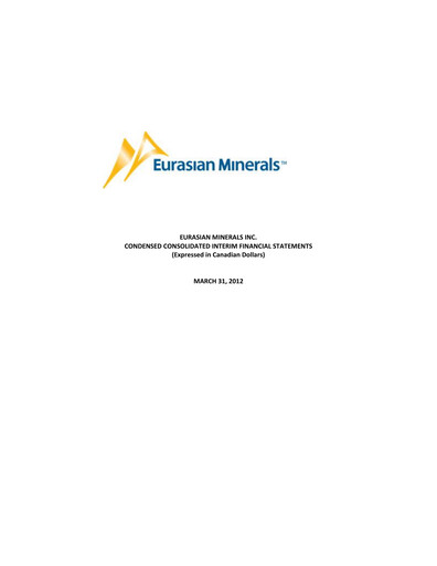 Thumbnail EMX Royalty
 Quarterly Report 2012-q1