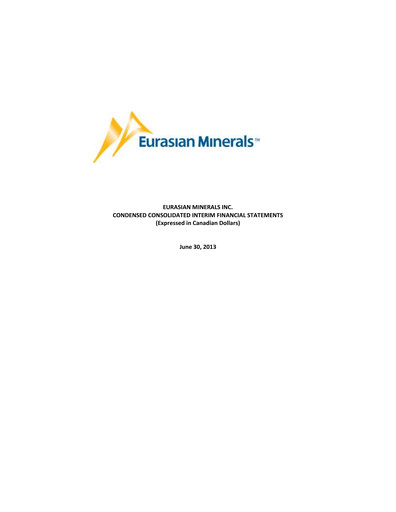 Thumbnail EMX Royalty
 Quarterly Report 2013-q2