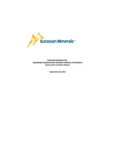Thumbnail EMX Royalty
 Quarterly Report 2013-q3