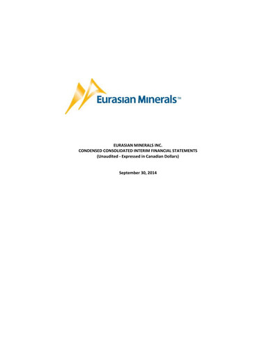 Thumbnail EMX Royalty
 Quarterly Report 2014-q3