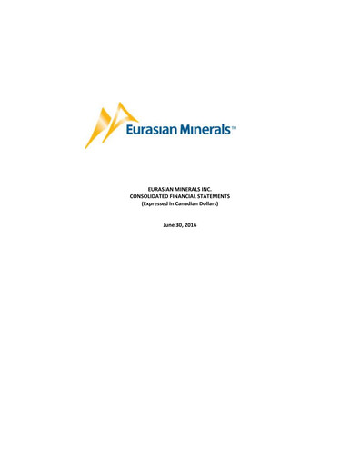 Thumbnail EMX Royalty
 Quarterly Report 2016-q2