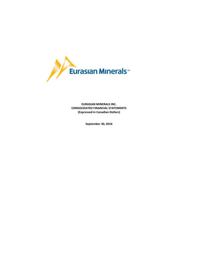 Thumbnail EMX Royalty
 Quarterly Report 2016-q3