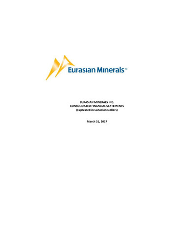 Thumbnail EMX Royalty
 Quarterly Report 2017-q1