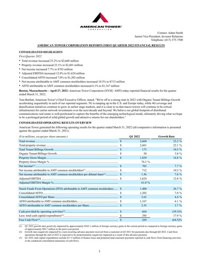 Thumbnail American Tower Quarterly Report 2022-q1