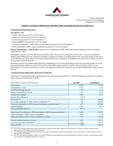 Thumbnail American Tower Quarterly Report 2023-q1