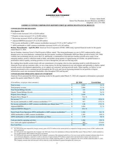 Thumbnail American Tower Quarterly Report 2024-q1