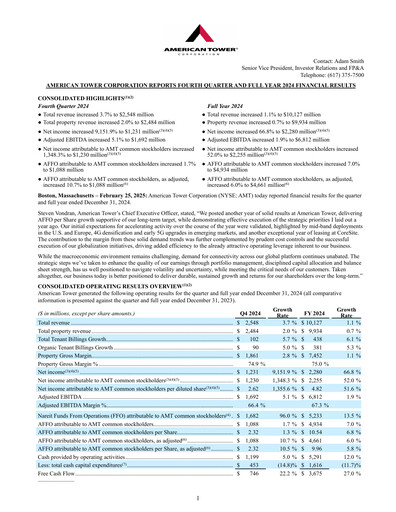 Thumbnail American Tower Quarterly Report 2024-q4
