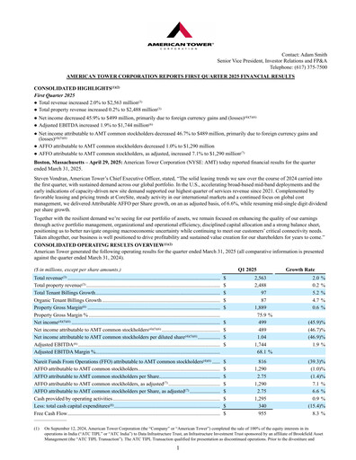 Thumbnail American Tower Quarterly Report 2025-q1