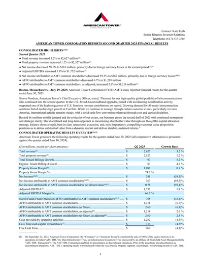 Thumbnail American Tower Quarterly Report 2025-q2
