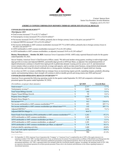 Thumbnail American Tower Quarterly Report 2025-q3